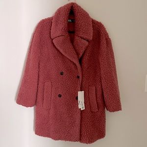 NWT ZARA Teddy Coat Small